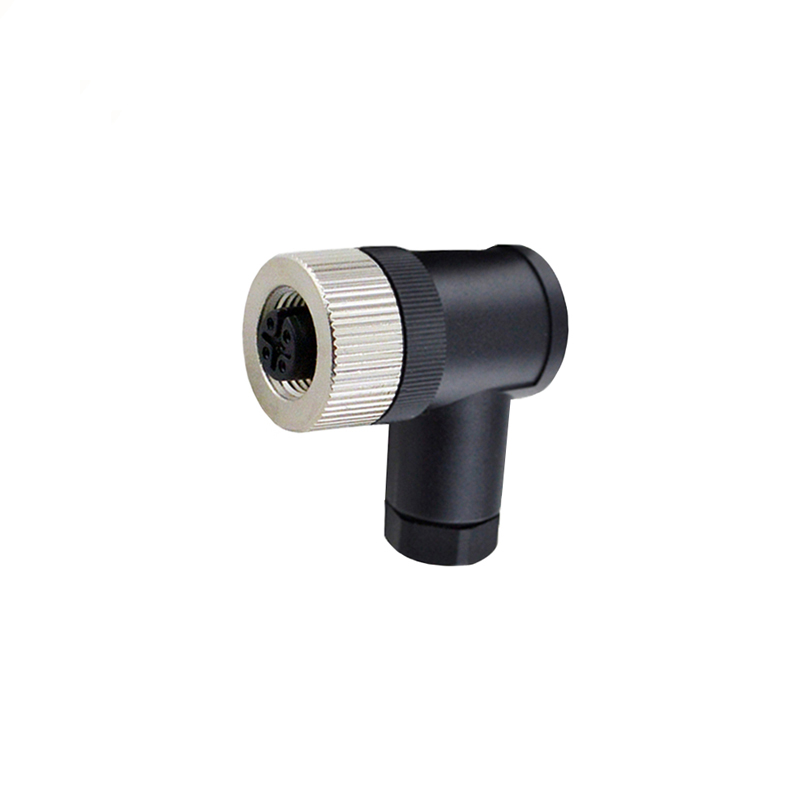 M12 3pins A code female right angle plastic assembly connector PG9 thread, unshielded,suitable cable outer diameter 6.0mm-8.0mm